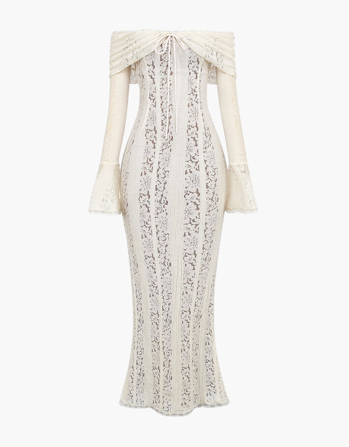 Amelie | Elegant Off Shoulder Lace Maxi Dress