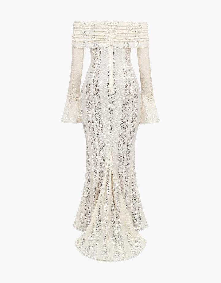 Amelie | Elegant Off Shoulder Lace Maxi Dress