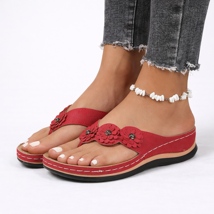 Amelia | Floral Orthopaedic Wedge Sandals