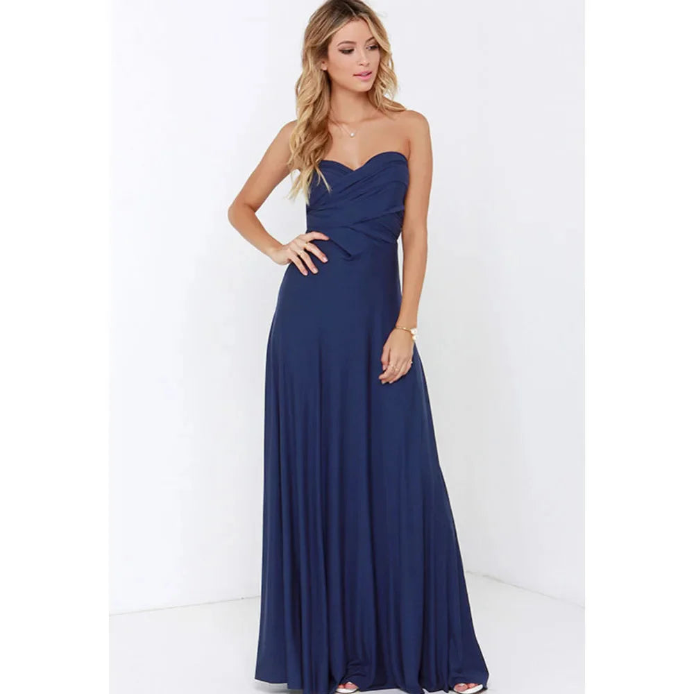 Mila | Backless Wrap Evening Maxi Dress