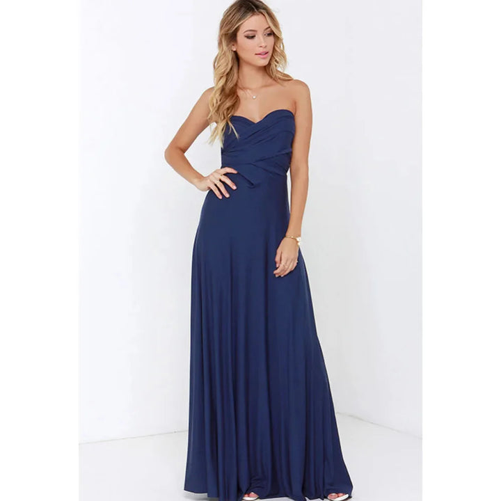 Mila | Backless Wrap Evening Maxi Dress