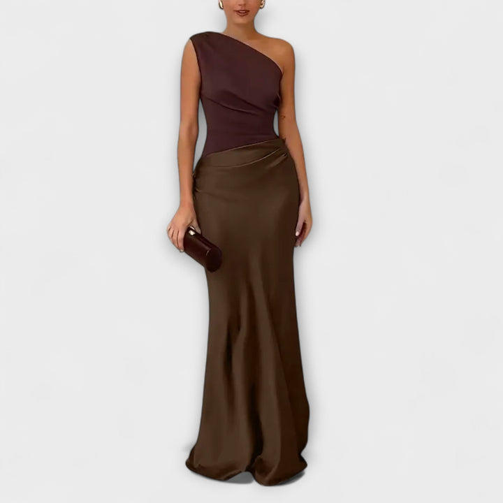 Valentina | Prom One Shoulder Satin Maxi Dress
