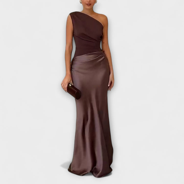 Valentina | Prom One Shoulder Satin Maxi Dress