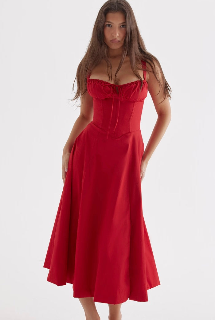 Marissa | Wedding Guest Corset Midi Dress
