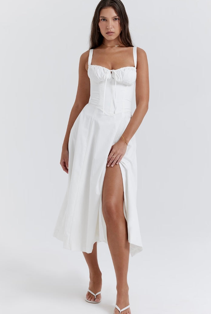 Marissa | Wedding Guest Corset Midi Dress