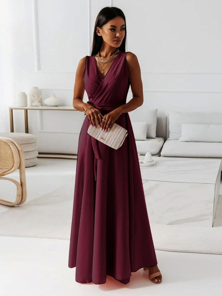 Jasmine | Wedding Guest Sleeveless Wrap Maxi Dress