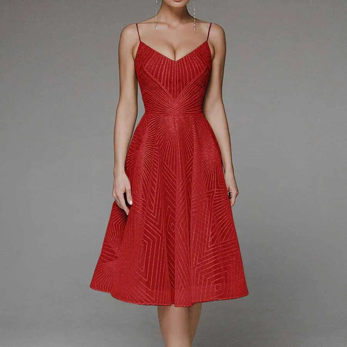 Victoria | Wedding Guest Embellished A Line Midi Dress