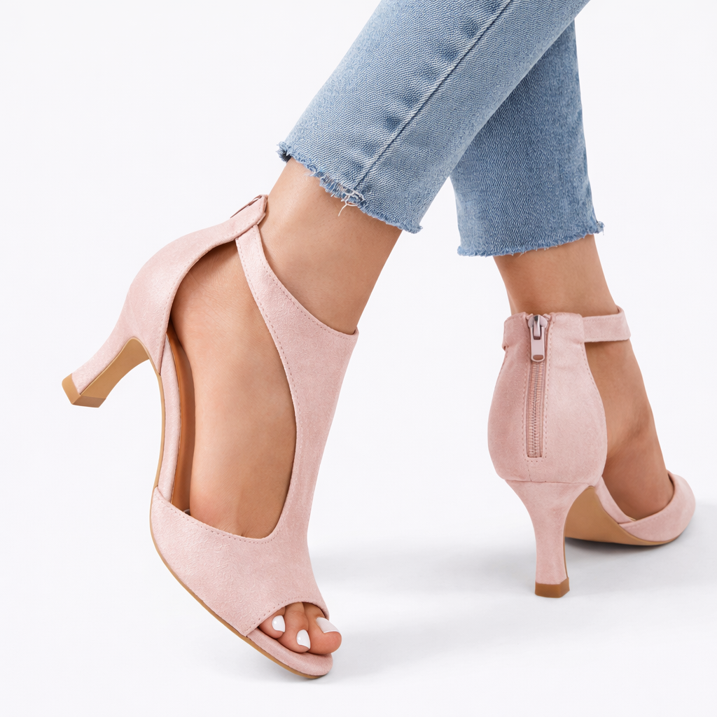 Amelia | Elegant Cut-Out Peep Toe Heels