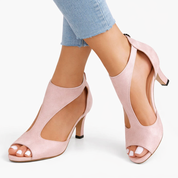 Amelia | Elegant Cut-Out Peep Toe Heels