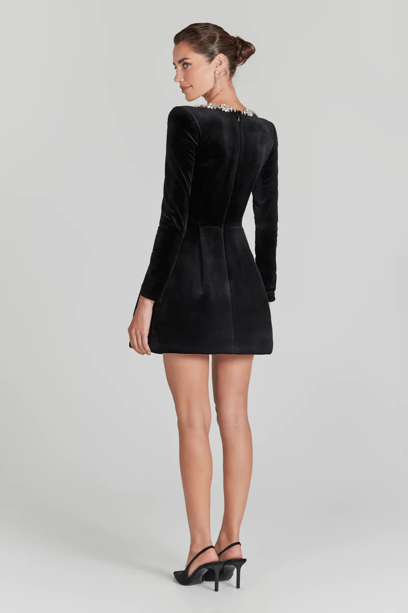 Arabella | Elegant Square Neck Velvet Mini Dress