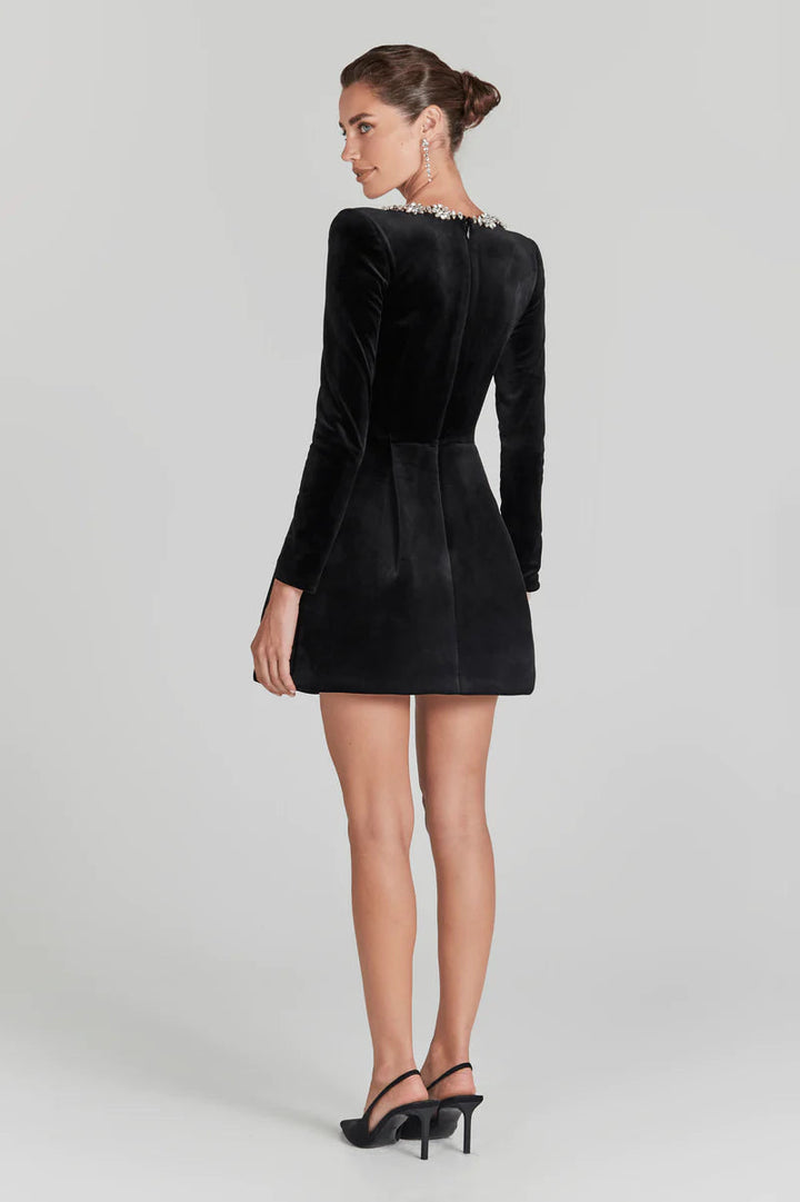 Arabella | Elegant Square Neck Velvet Mini Dress