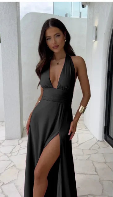 Sophie | Prom Halter Neck Maxi Dress