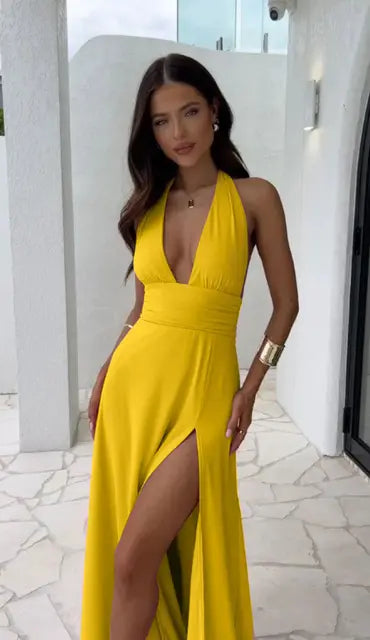 Sophie | Prom Halter Neck Maxi Dress