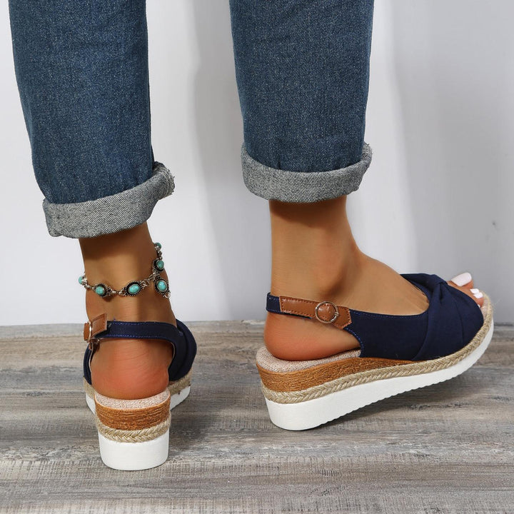 Amelia | Comfortable Bow Detail Wedge Sandals