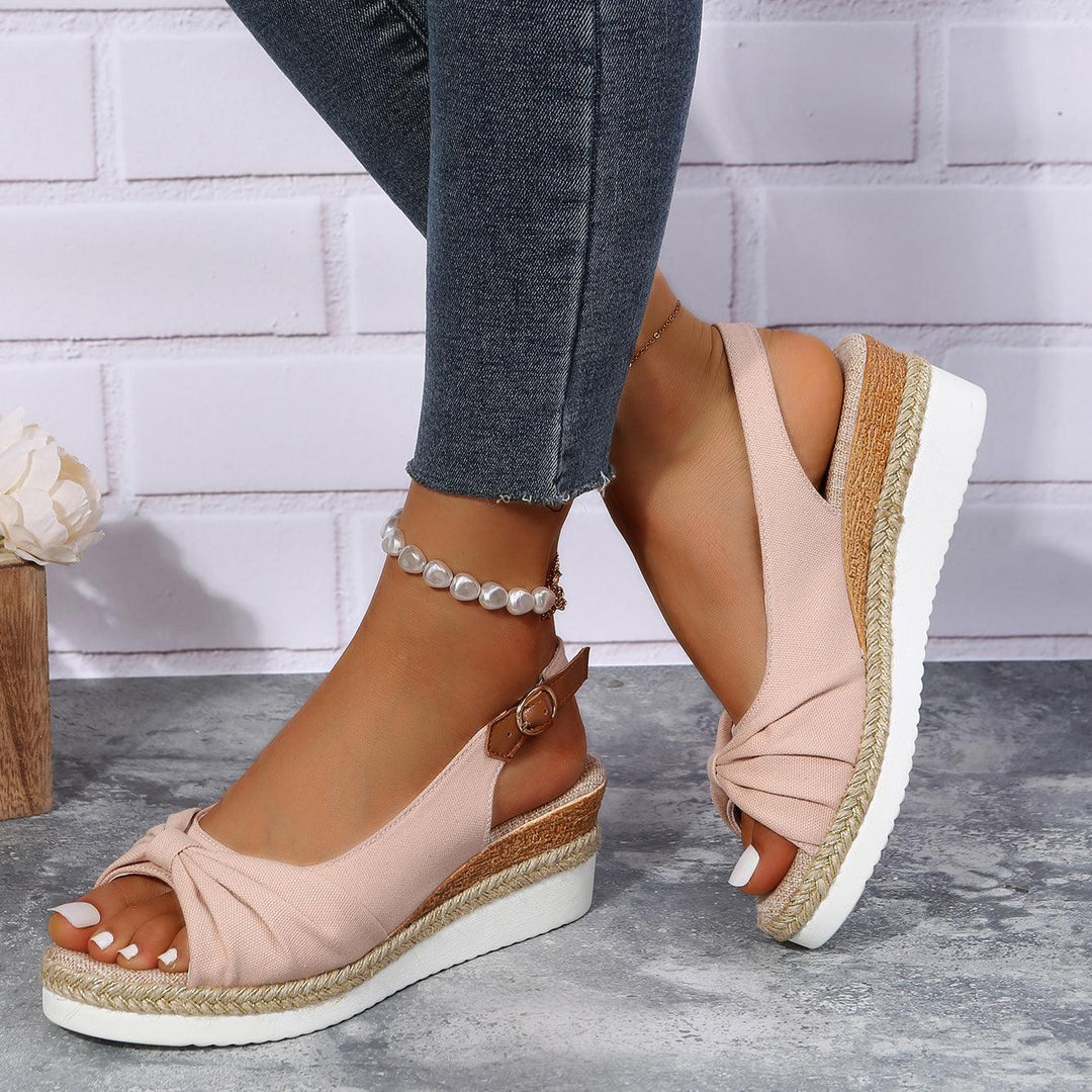 Amelia | Comfortable Bow Detail Wedge Sandals