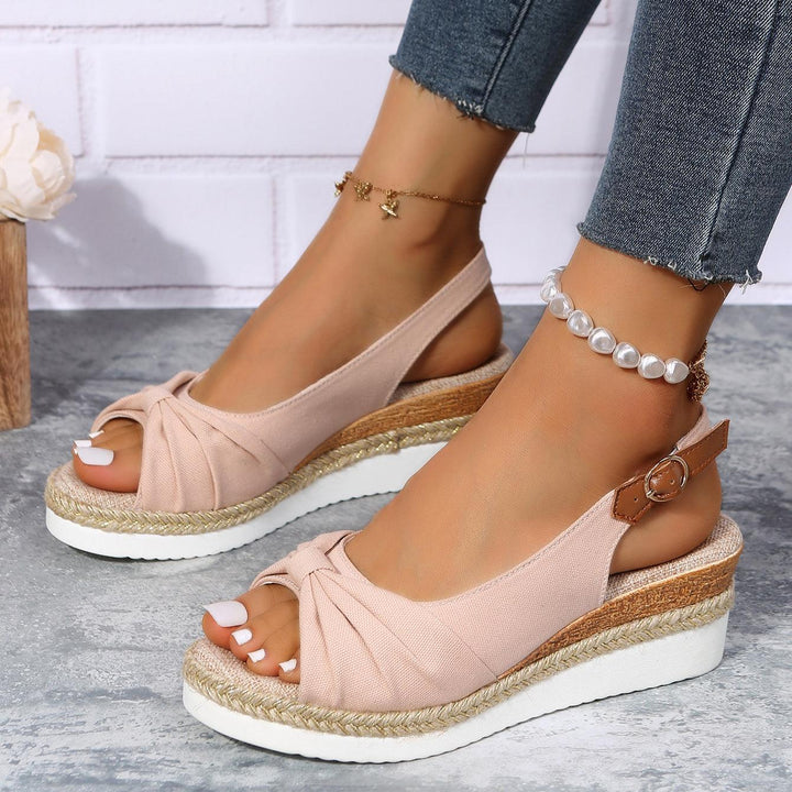 Amelia | Comfortable Bow Detail Wedge Sandals