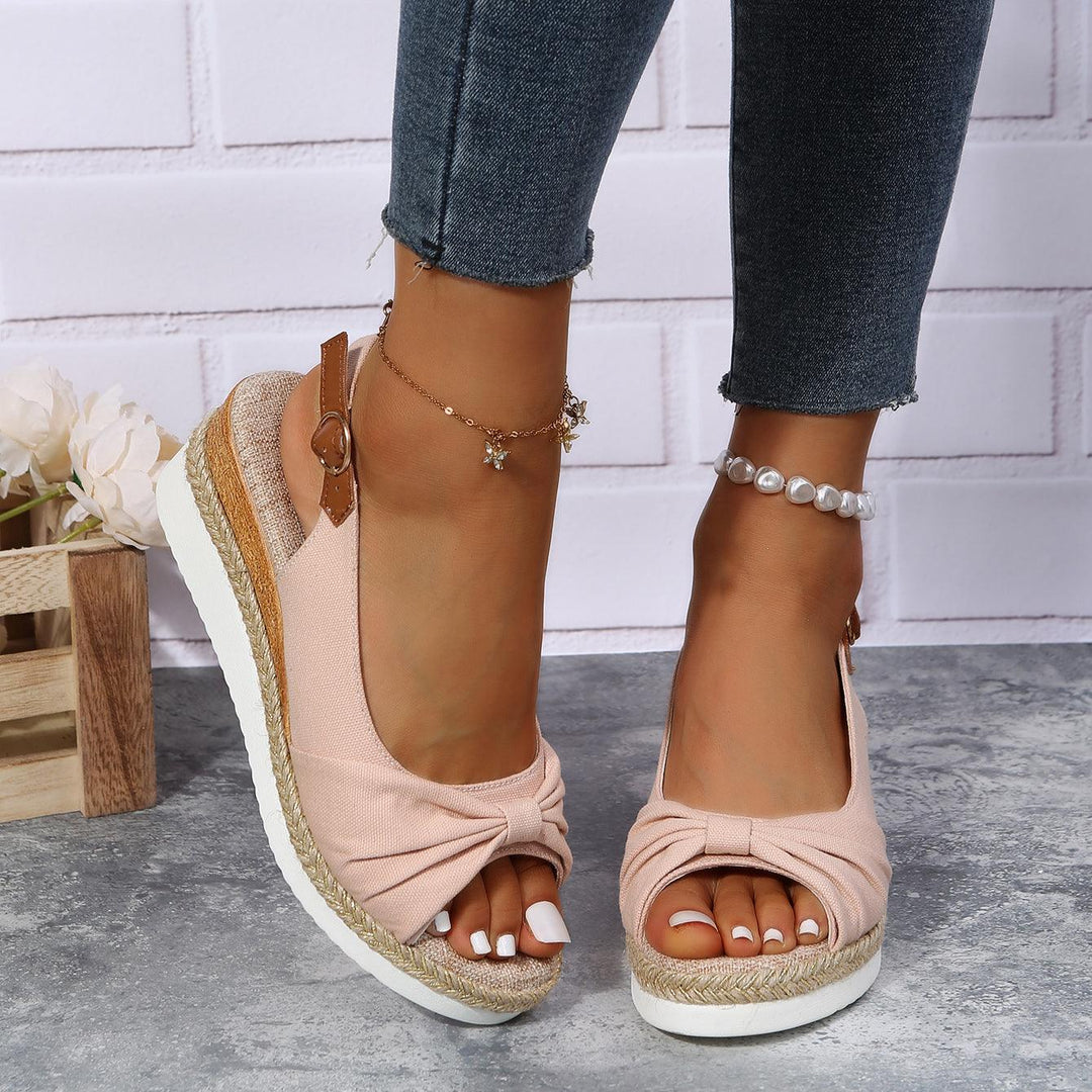 Amelia | Comfortable Bow Detail Wedge Sandals