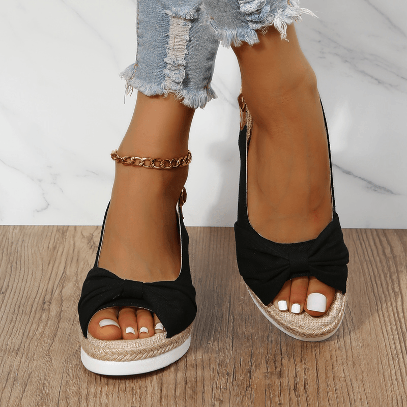 Amelia | Comfortable Bow Detail Wedge Sandals
