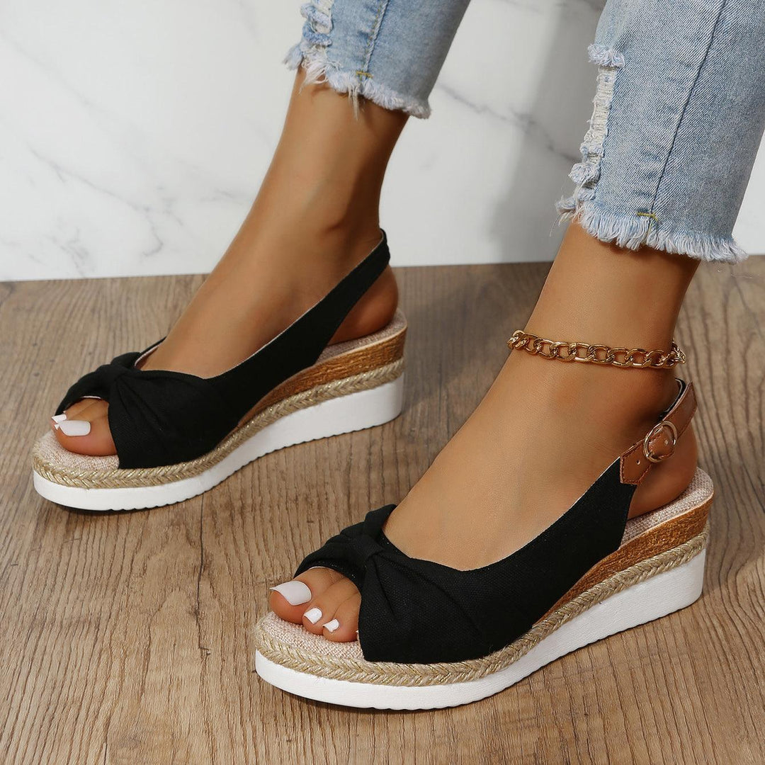 Amelia | Comfortable Bow Detail Wedge Sandals
