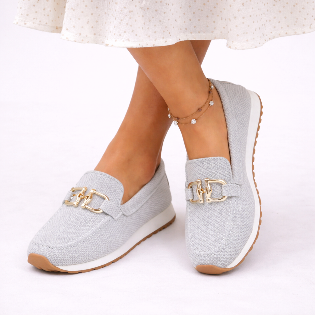 Amelia | Lightweight Chain Detail Slip-On Loafers