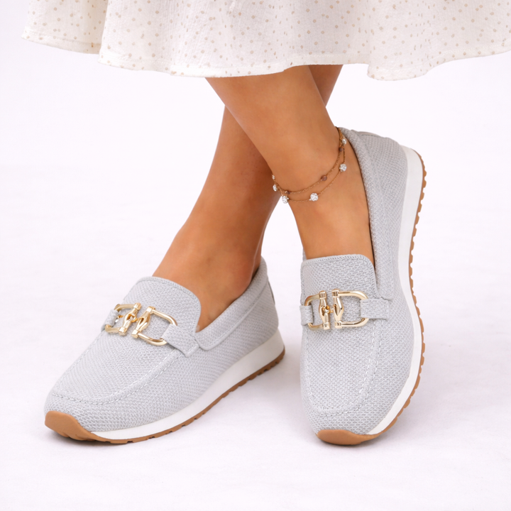 Amelia | Lightweight Chain Detail Slip-On Loafers
