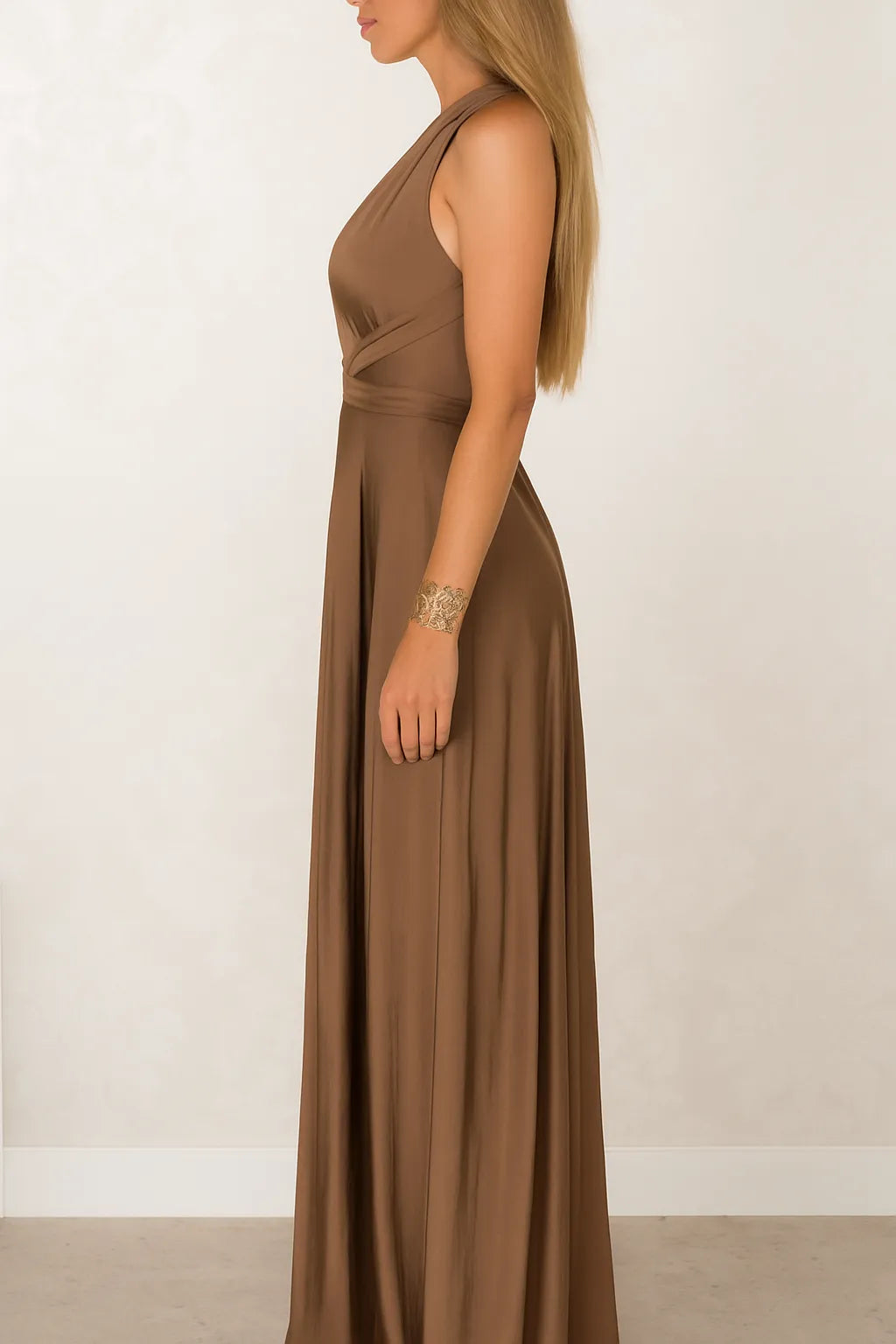 Mila | Backless Wrap Evening Maxi Dress