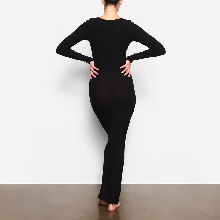 Valeria | Square Neck Bodycon Maxi Dress