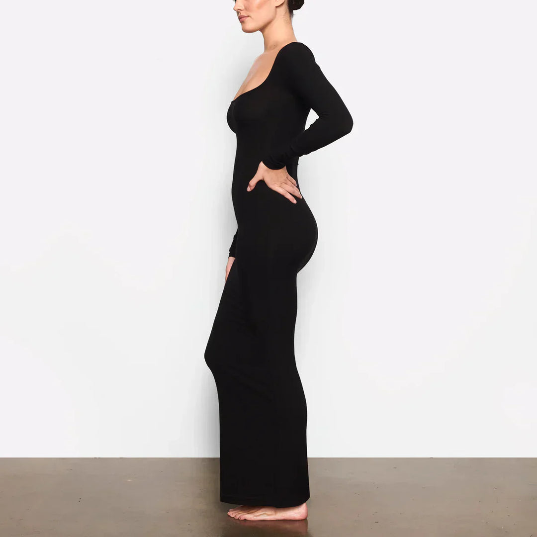 Valeria | Square Neck Bodycon Maxi Dress