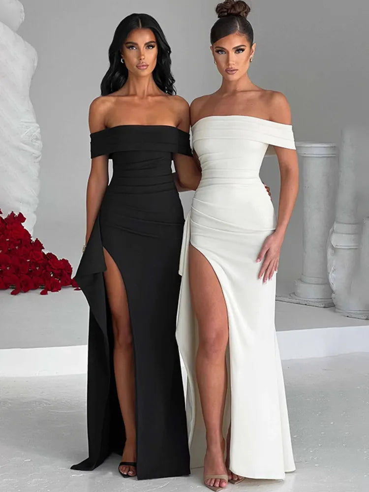 Elora | Evening Off Shoulder Bodycon Maxi Dress