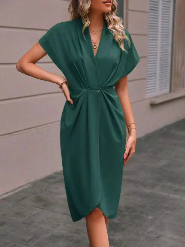 Sophia | Draped V-Neck Occasion Midi Dress
