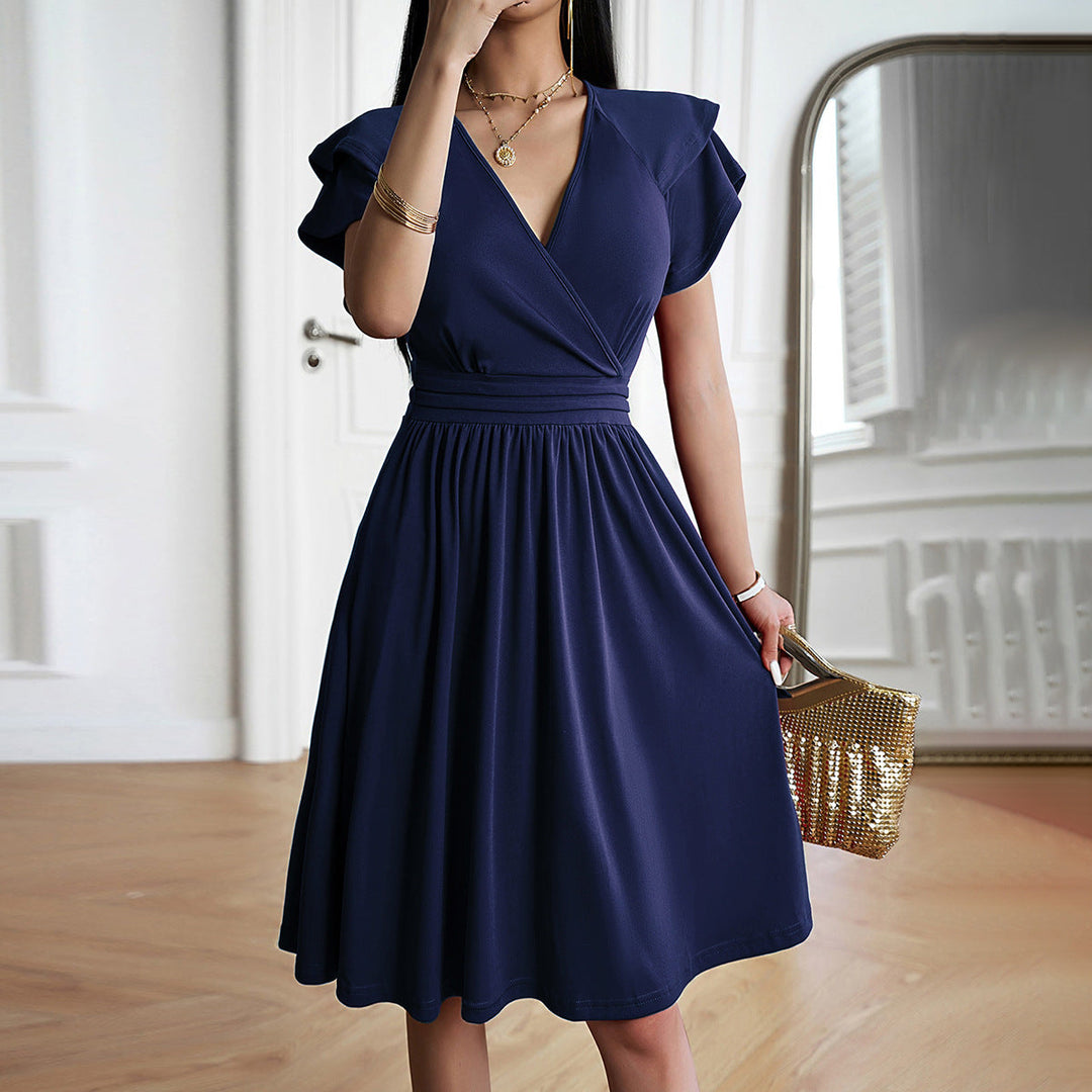 Elara | Wedding Guest Wrap V-Neck Midi Dress
