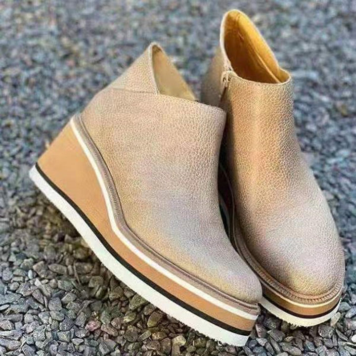 Fiona | Platform Sole Slip-On Ankle Boots