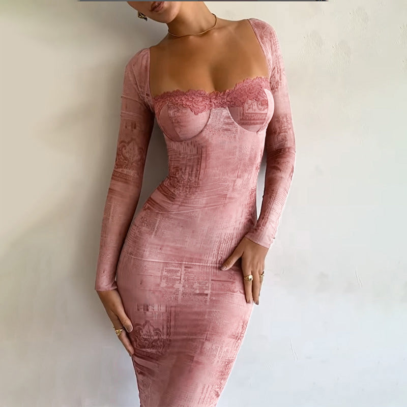 Isabella | Graduation Lace Trim Bodycon Midi Dress