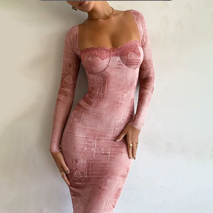 Isabella | Graduation Lace Trim Bodycon Midi Dress
