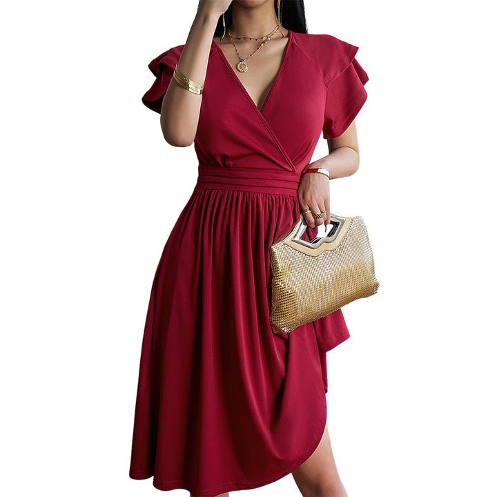 Elara | Wedding Guest Wrap V-Neck Midi Dress