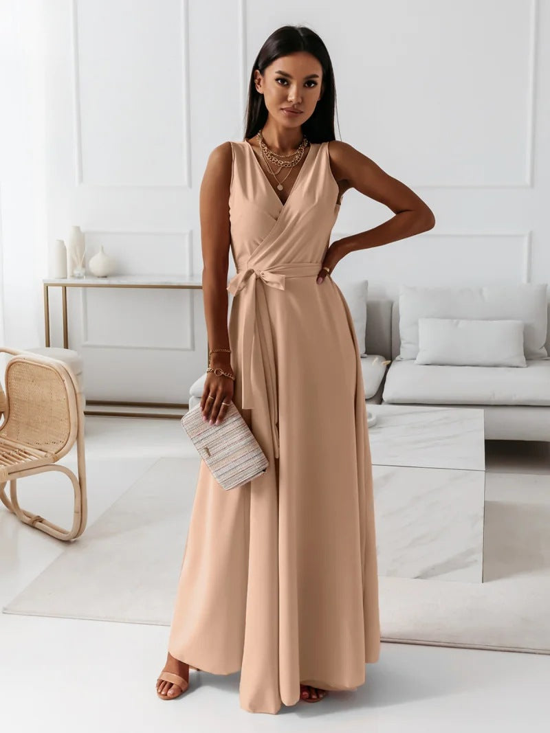 Jasmine | Wedding Guest Sleeveless Wrap Maxi Dress
