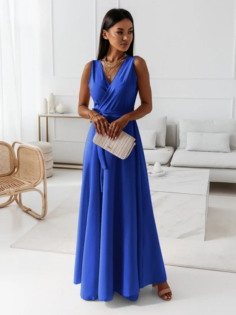 Jasmine | Wedding Guest Sleeveless Wrap Maxi Dress