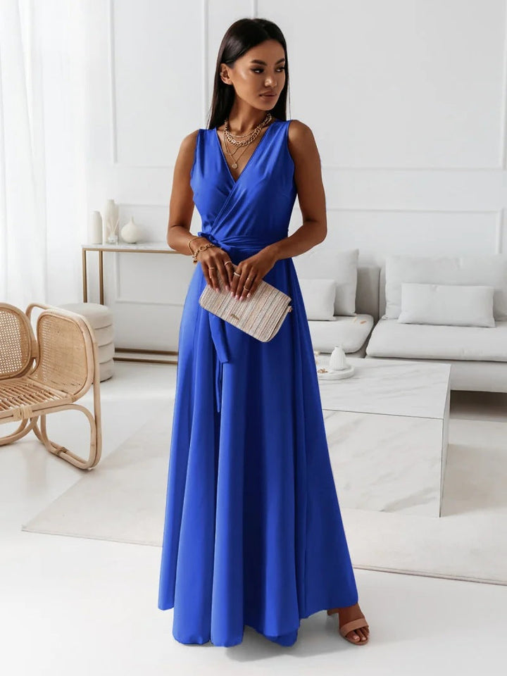 Jasmine | Wedding Guest Sleeveless Wrap Maxi Dress