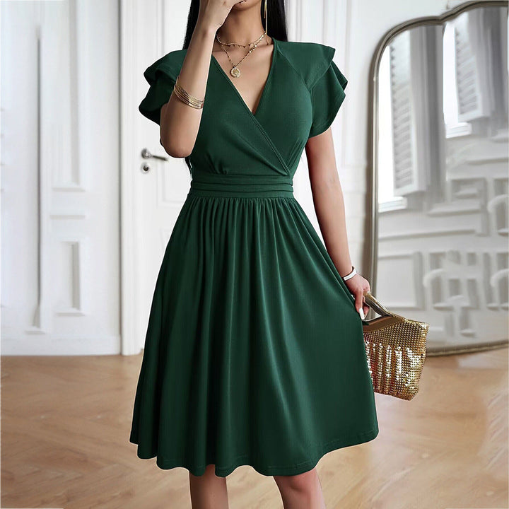 Elara | Wedding Guest Wrap V-Neck Midi Dress