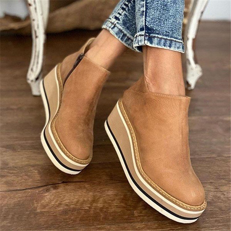 Fiona | Platform Sole Slip-On Ankle Boots