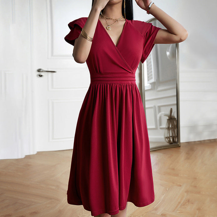 Elara | Wedding Guest Wrap V-Neck Midi Dress