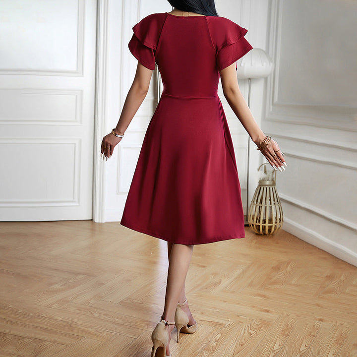 Elara | Wedding Guest Wrap V-Neck Midi Dress