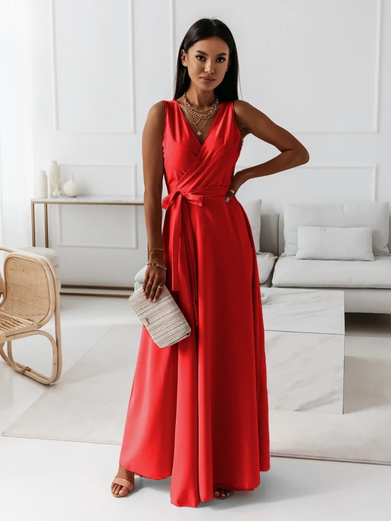 Jasmine | Wedding Guest Sleeveless Wrap Maxi Dress