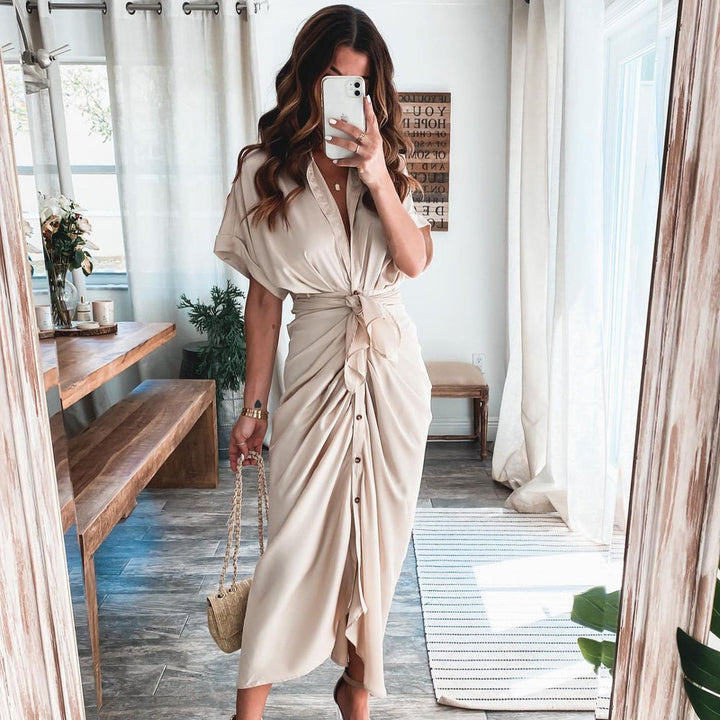 Freya | Wedding Guest Short Sleeve Shirt Dress