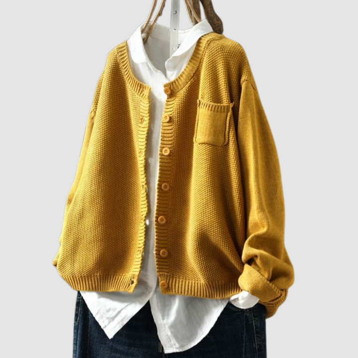 Arabella | Textured Knit Button Front Cardigan