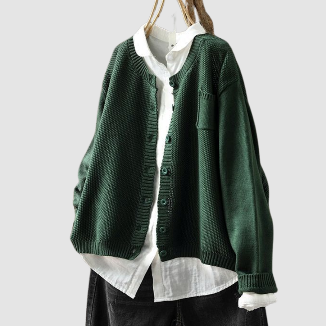 Arabella | Textured Knit Button Front Cardigan