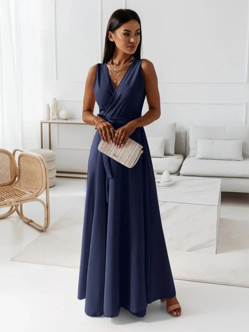 Camilla | Elegant V-Neck Wedding Guest Dress