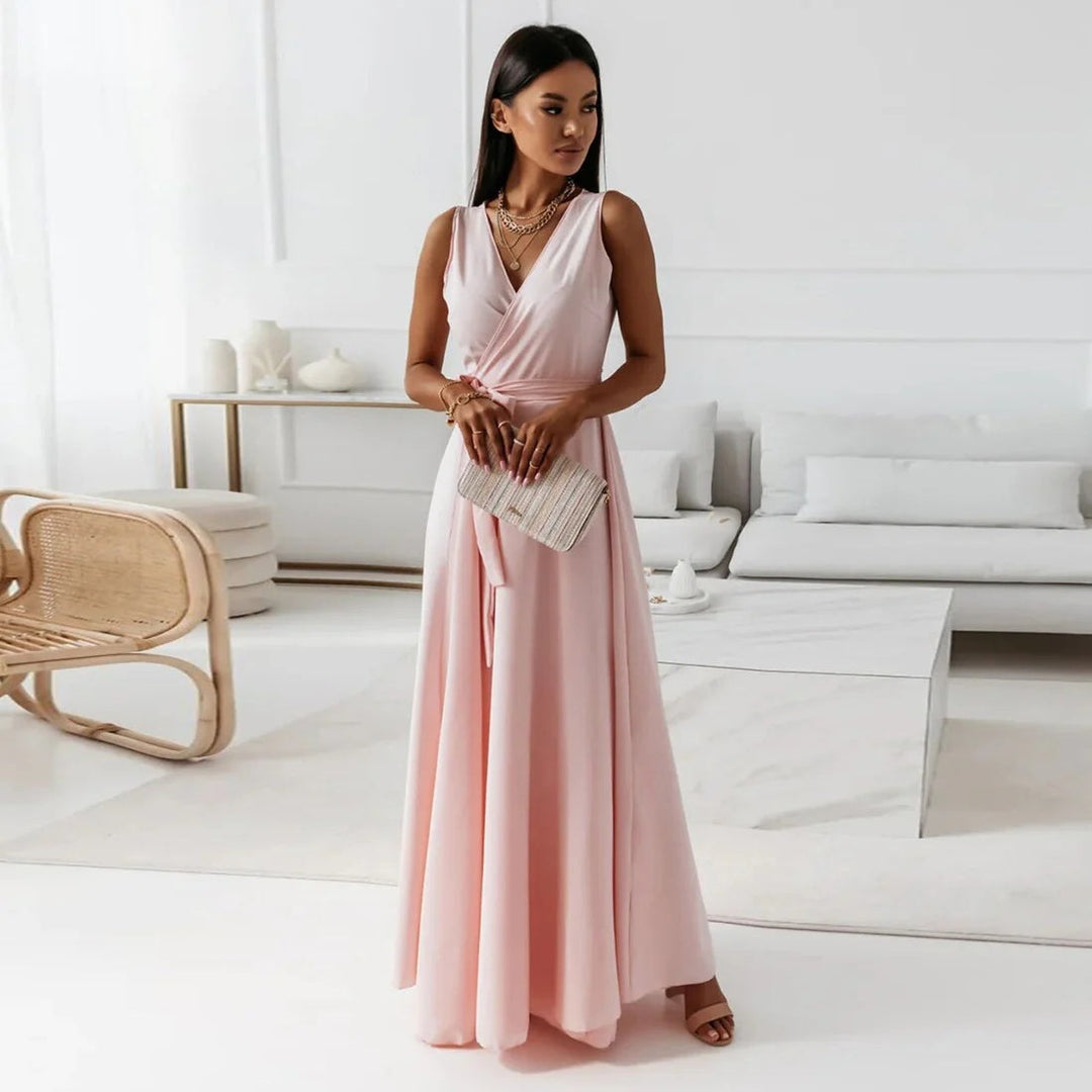 Camilla | Elegant V-Neck Wedding Guest Dress