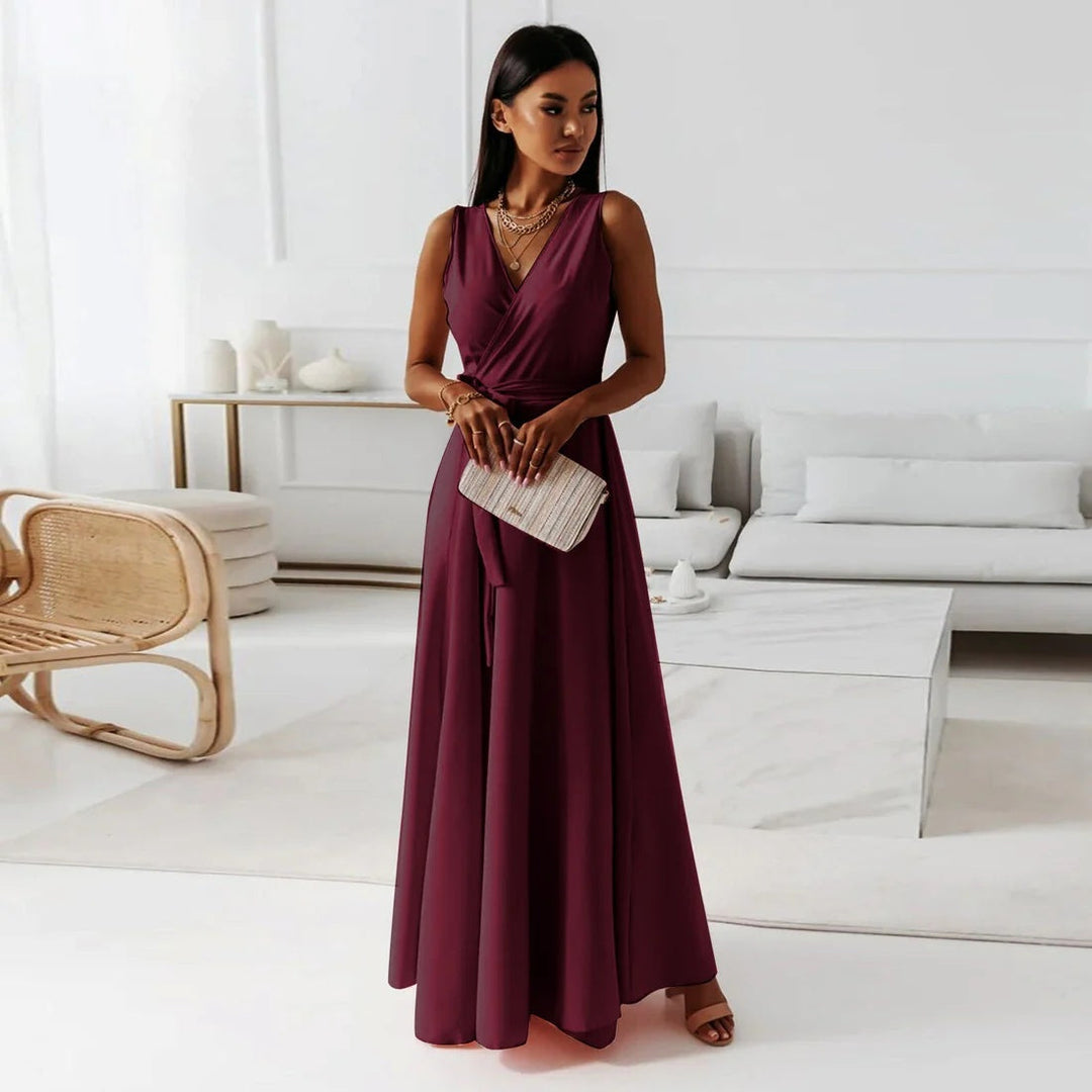 Camilla | Elegant V-Neck Wedding Guest Dress