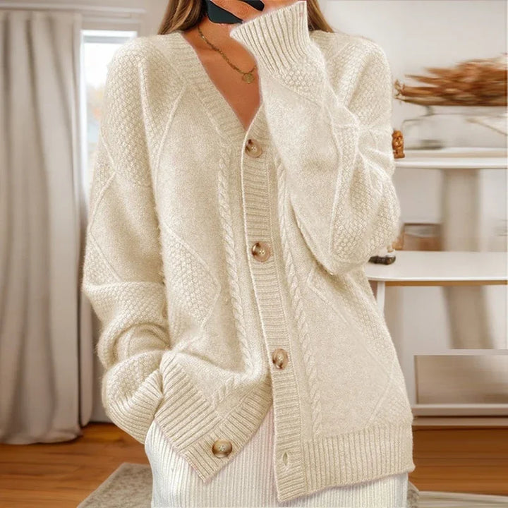 Sophie | Cable Knit Button Front Cardigan